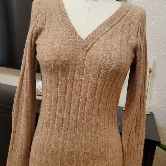 Abercombie and Fitch midi sweater dress tan, camel size M - Picture 2 of 5